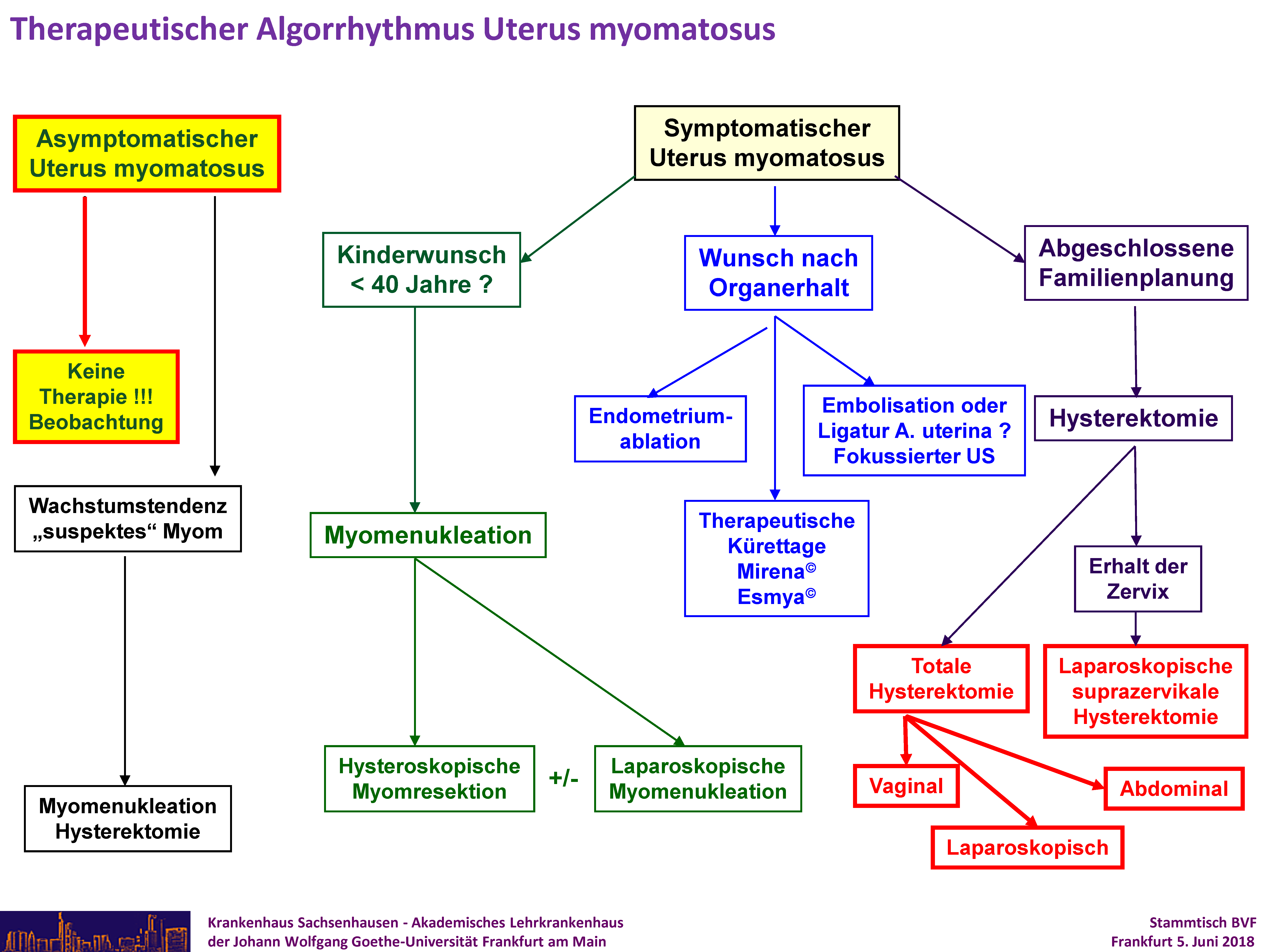 Schaubild Differenzielle Therapie des Uterus myomatosus
